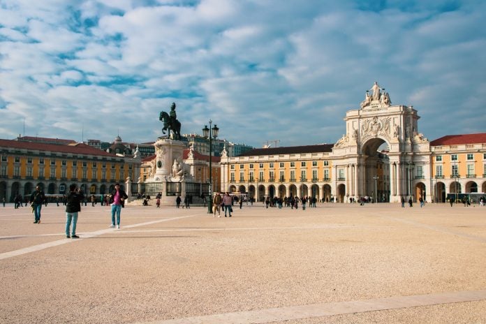 Praca do Comercio in Lisbon, where King Carlos was murdered.