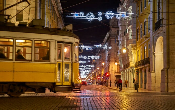 tram-christmas-lights-lisbon-portugal Tram Christmas Lights Lisbon Portugal