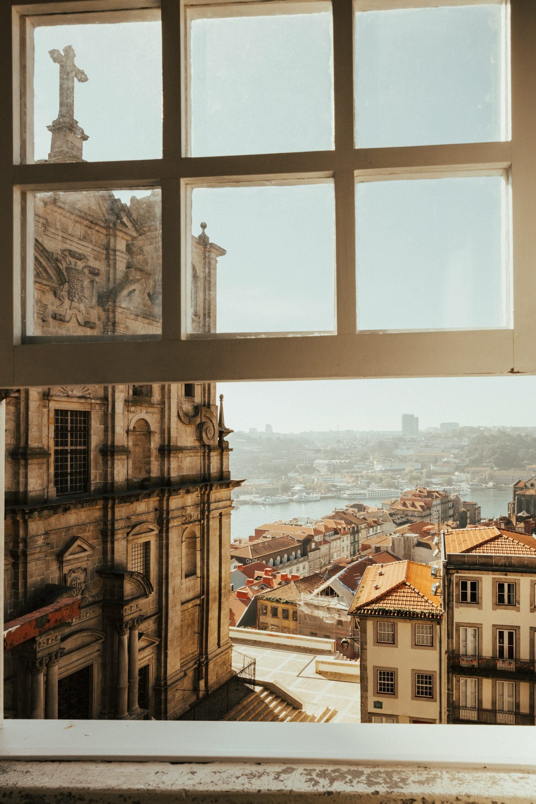 View over Porto through a window